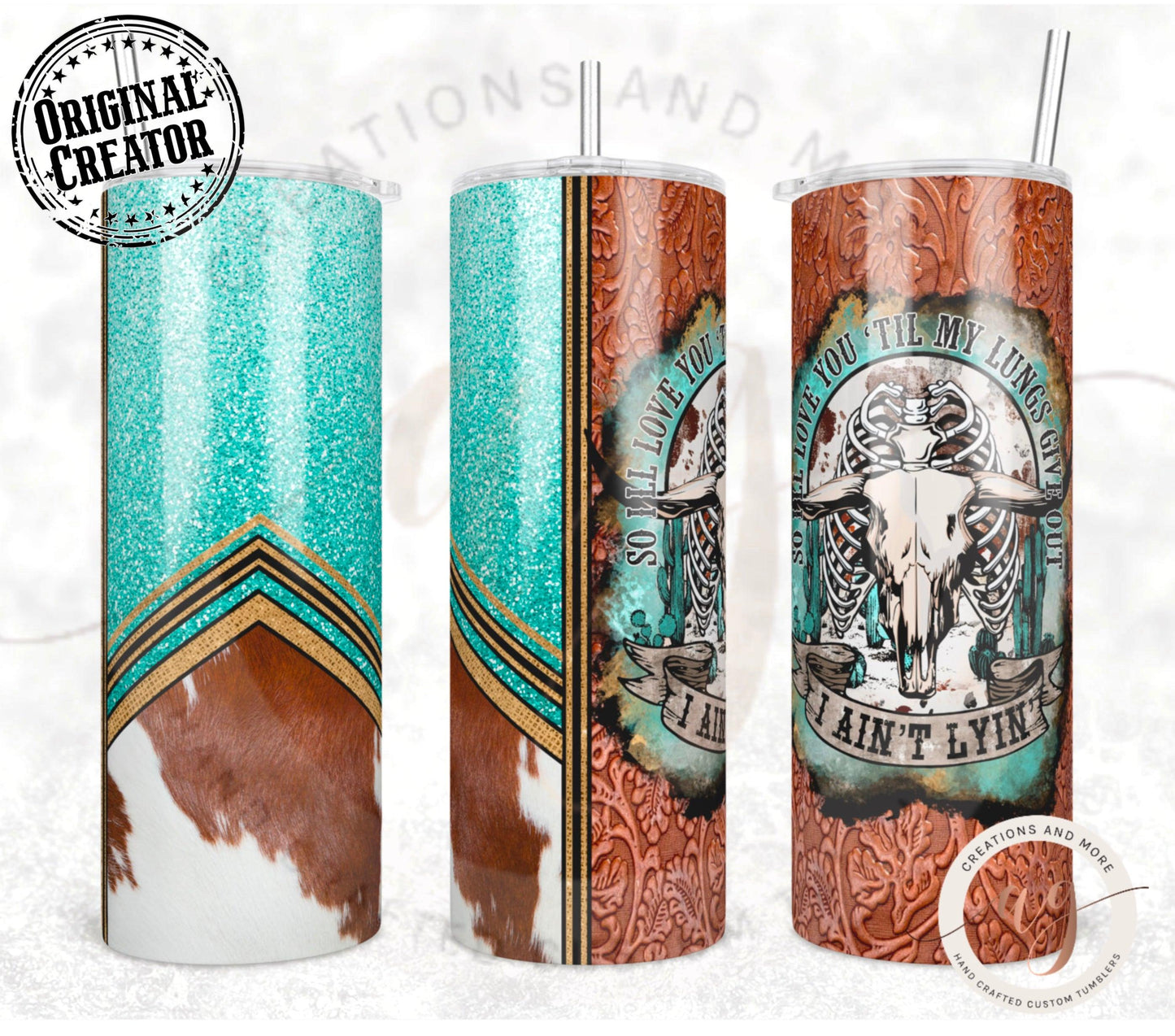 Love You Till My Lungs Give Out I Ain't Lyin Tumbler Wrap Png