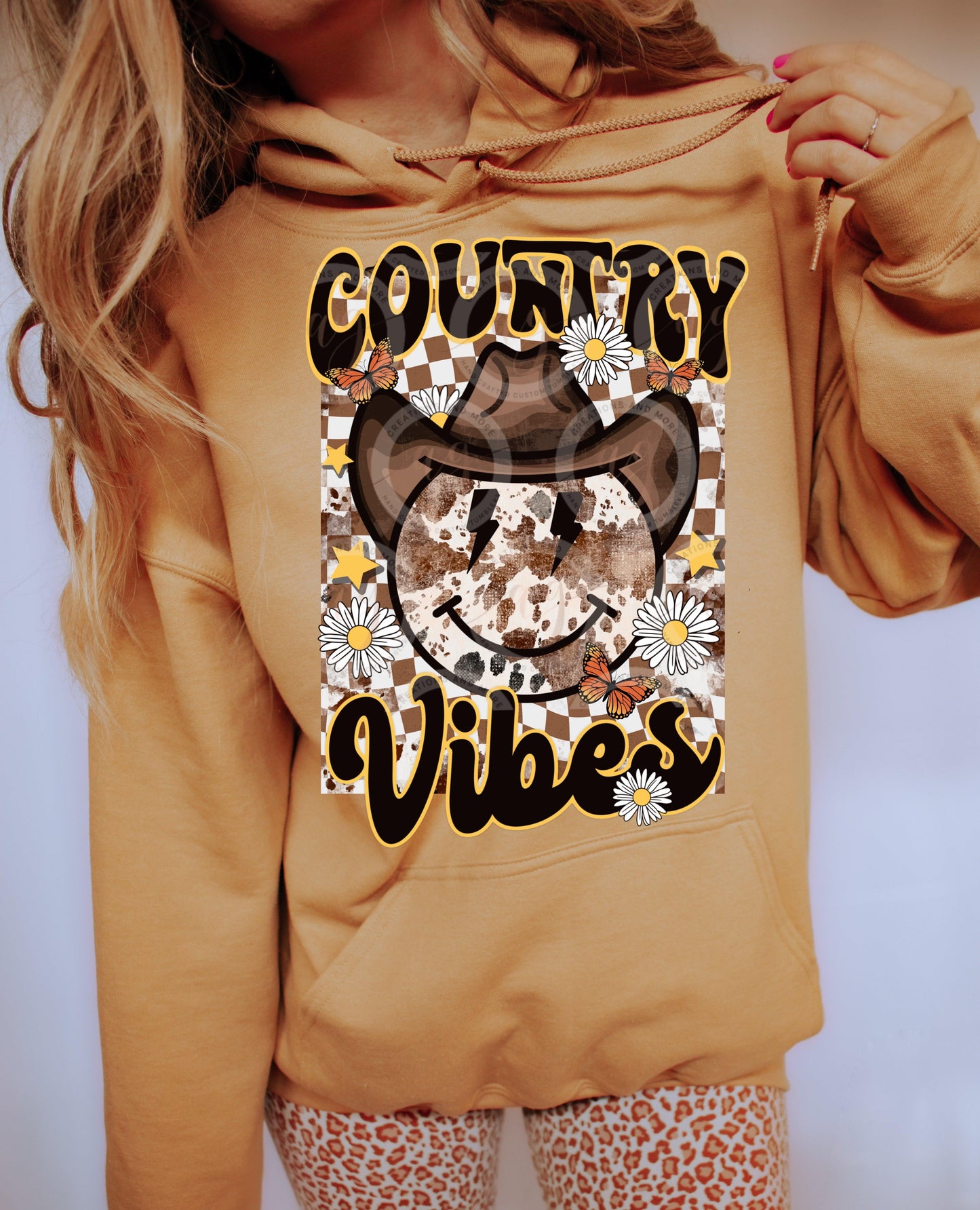 Western Retro Country Vibes Smiley Face