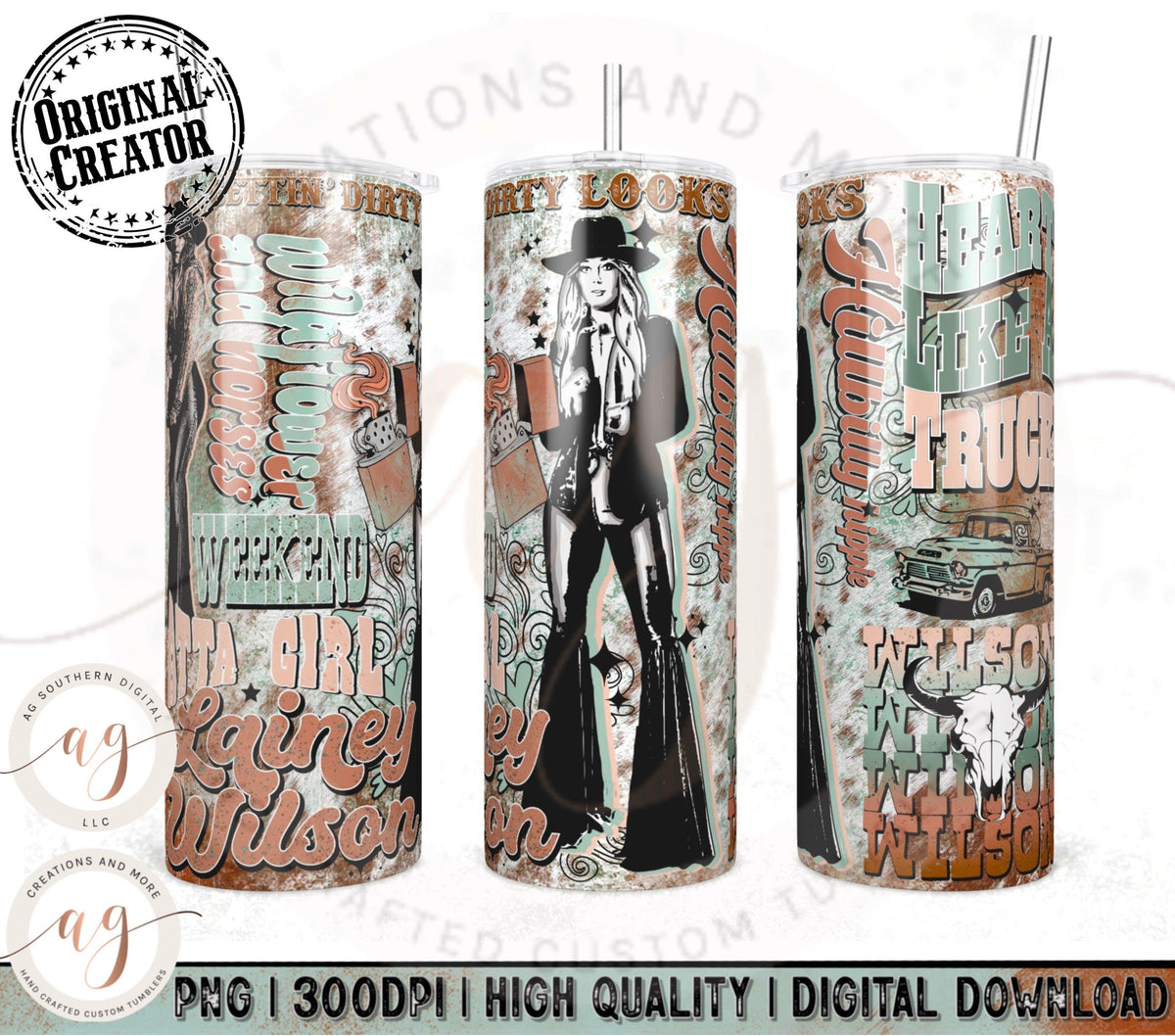 Hippie Cowgirl Sublimation Tumbler DIGITAL