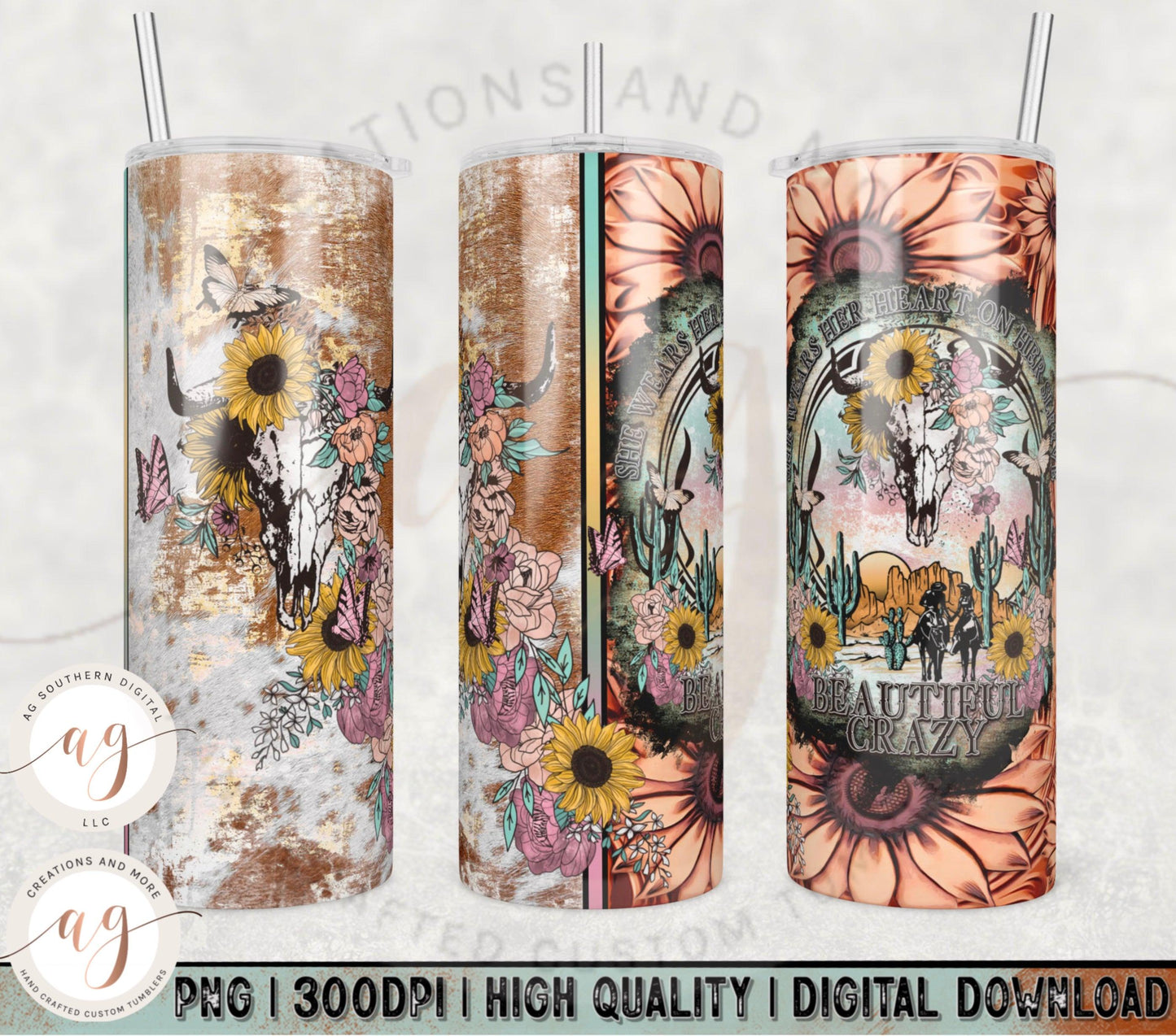 Beautiful Crazy Sublimation Tumbler Transfer