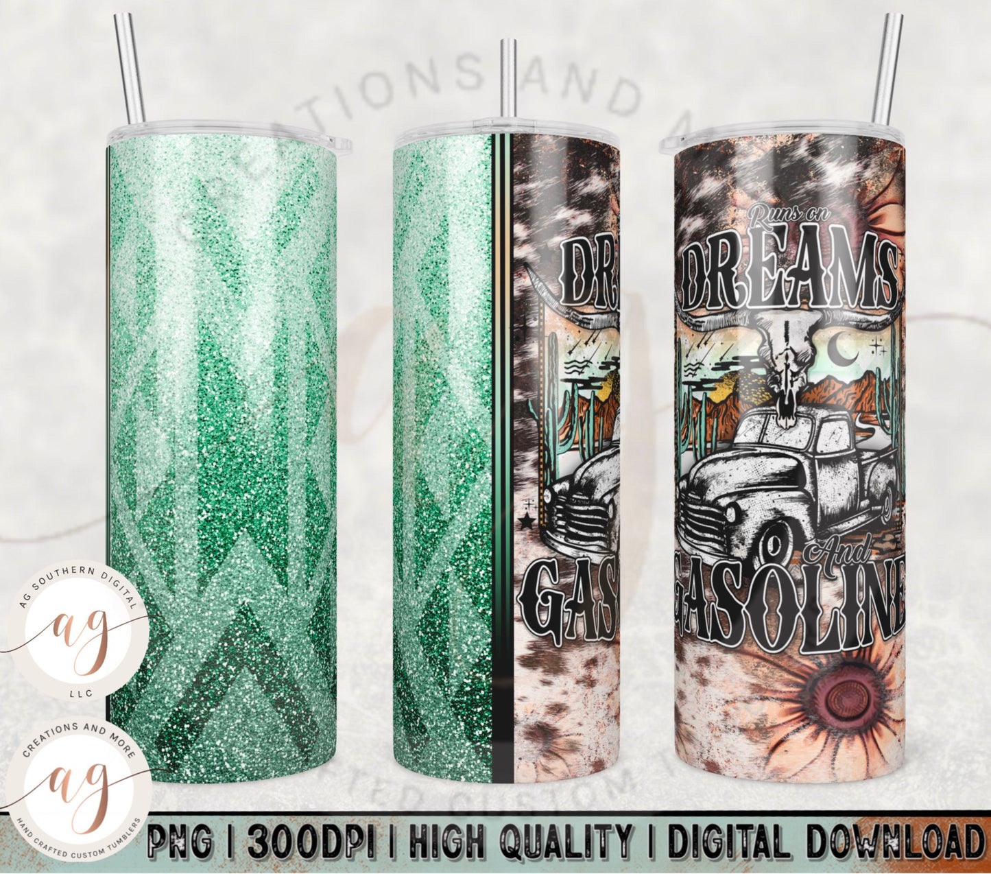 Runs on Dreams Sublimation Tumbler Transfer