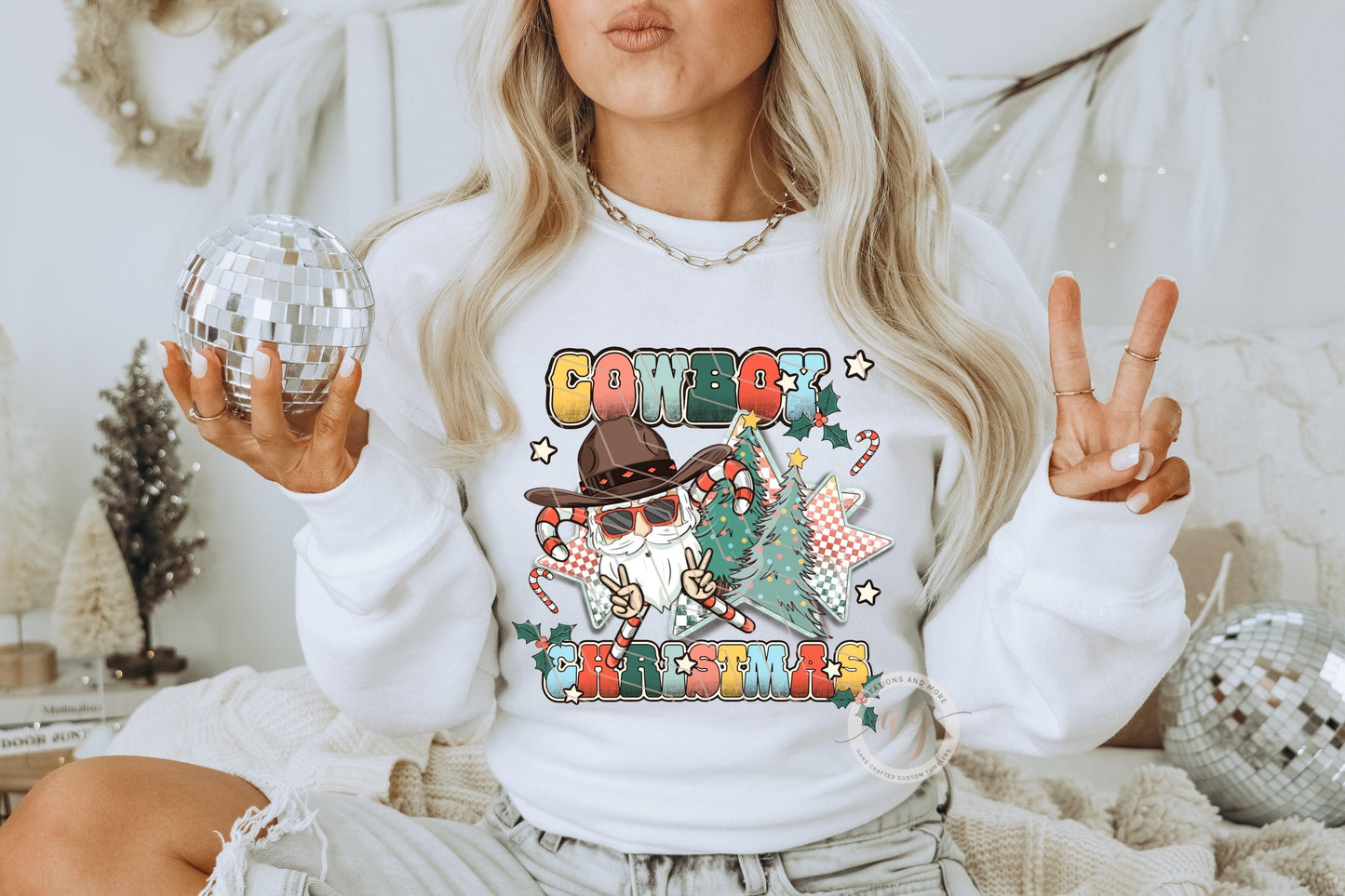 Western Retro Christmas Png | Cowboy Christmas Png