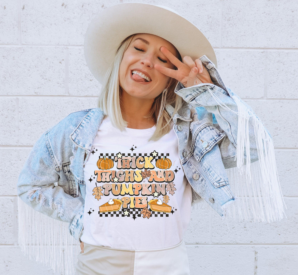 Fall Retro Thick Thighs and Pumpkin Pies Png