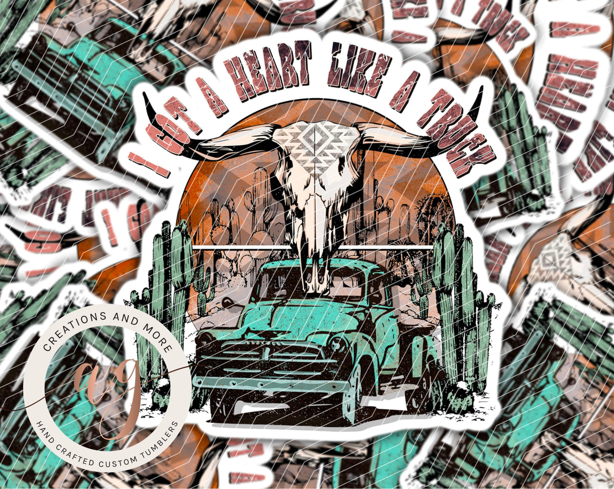Heart Like A Truck 3" Sticker
