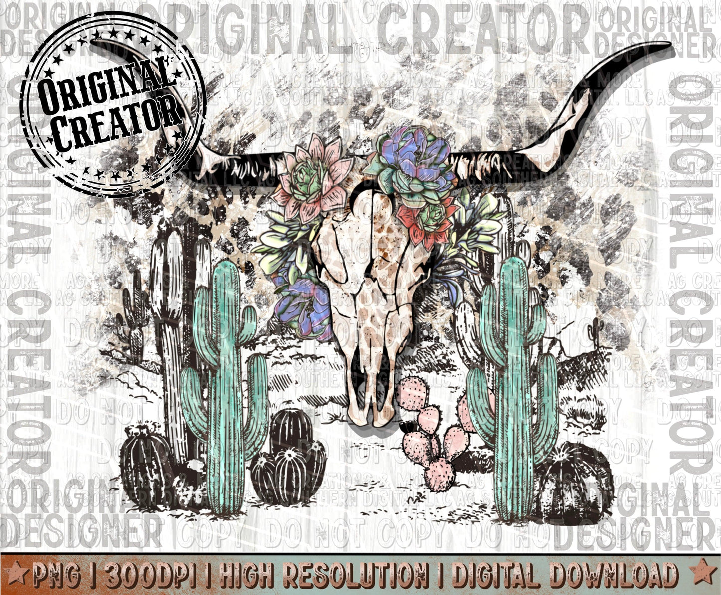 Boho leopard Skull PNG