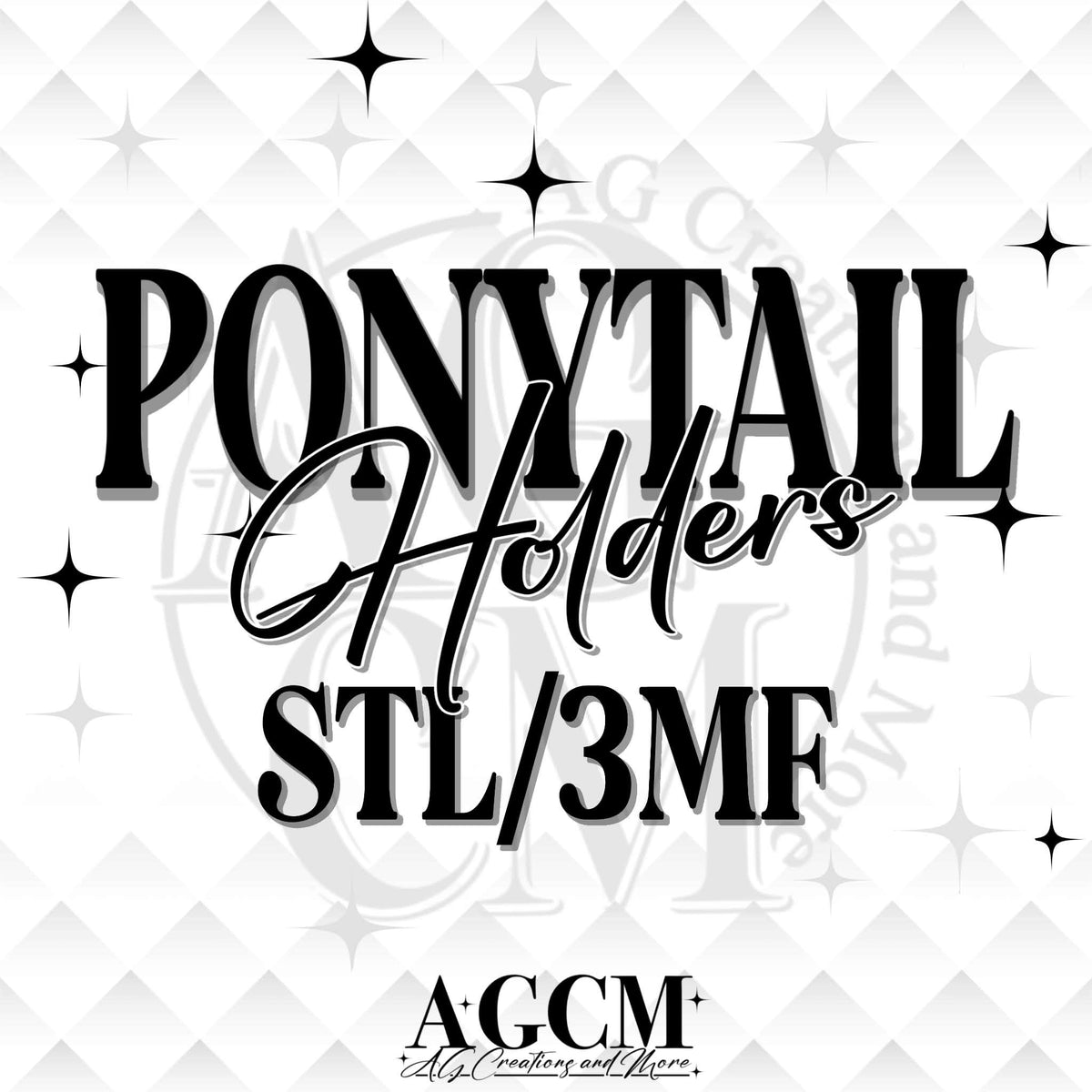 3D Ponytail Holders STL/3MF Files