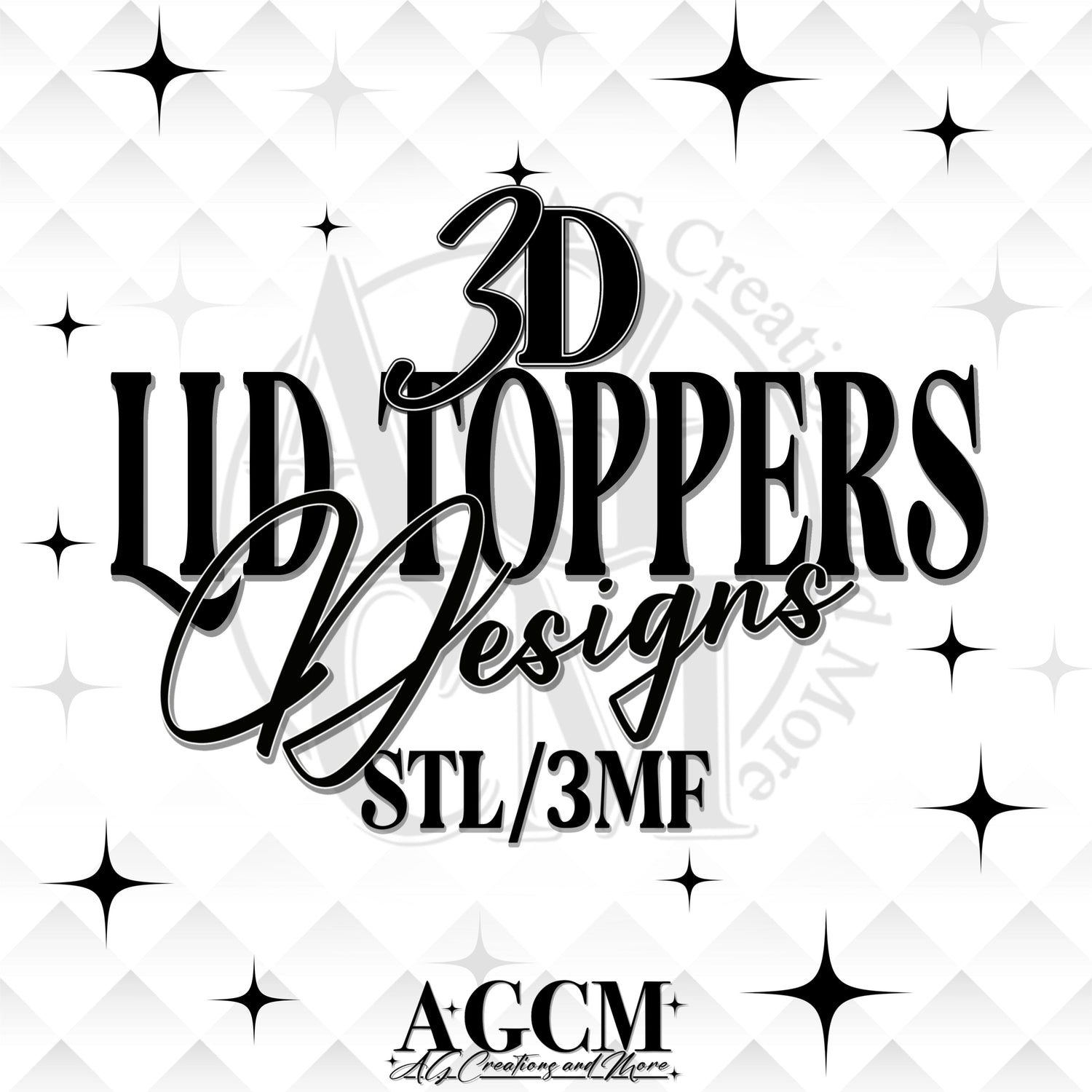 3D Lid Toppers Designs stl /3MF (Sculpted)