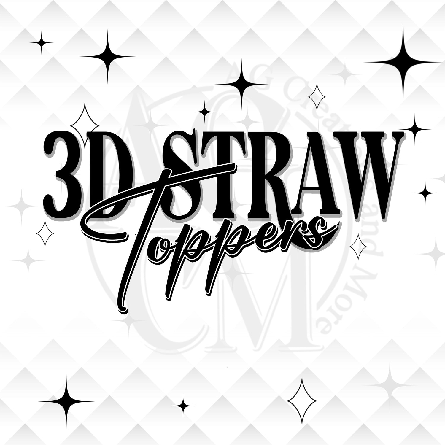 3D Straw Toppers (Wholesale/ singles)