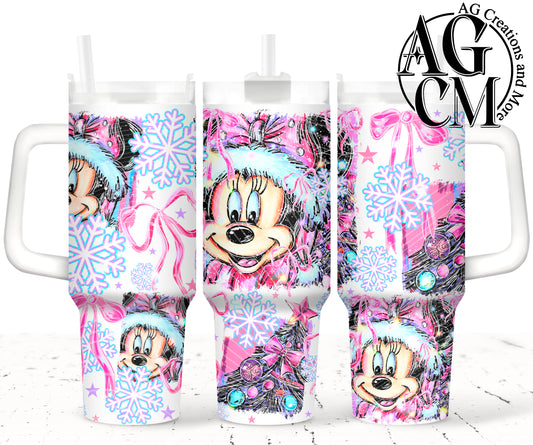 Christmas Girly Mouse  40oz Tumbler Digital Png