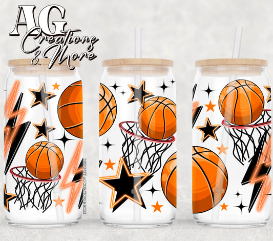 Basketball 16oz Glass Digital