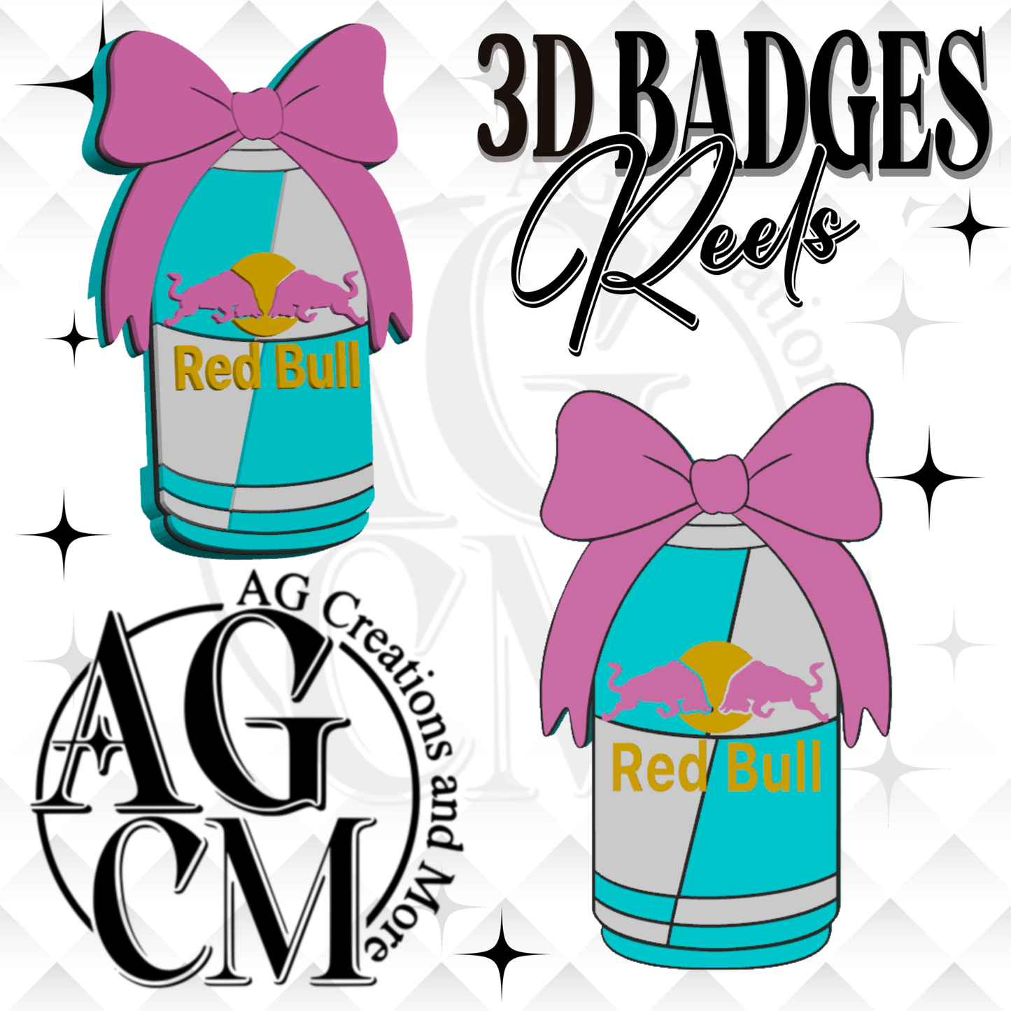 Girly R-Bull 3D Badges/ Reels 3MF File