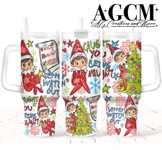 Naughty Elf 40oz Tumbler Digital