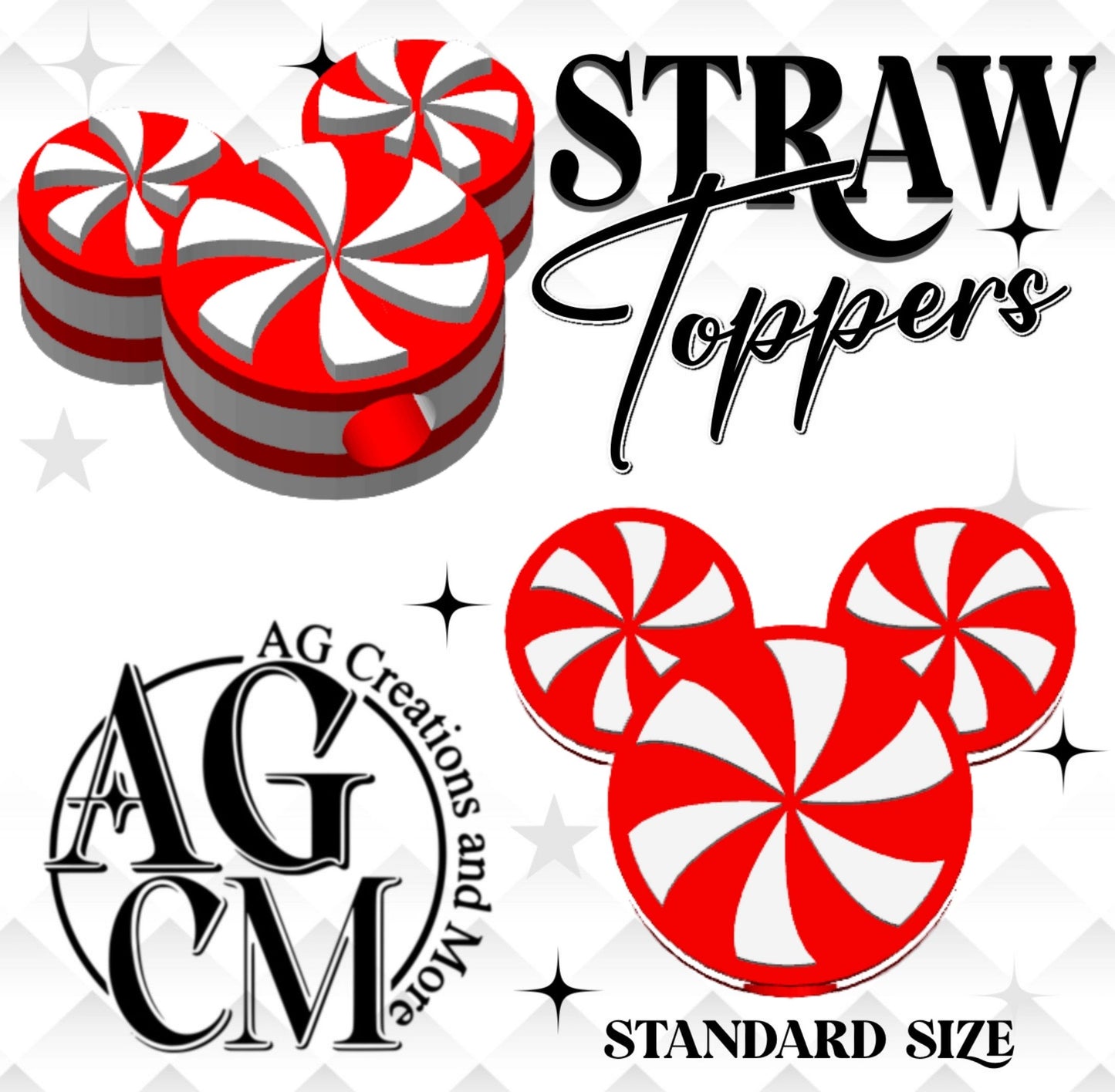 Mickey Mint Straw Toppers