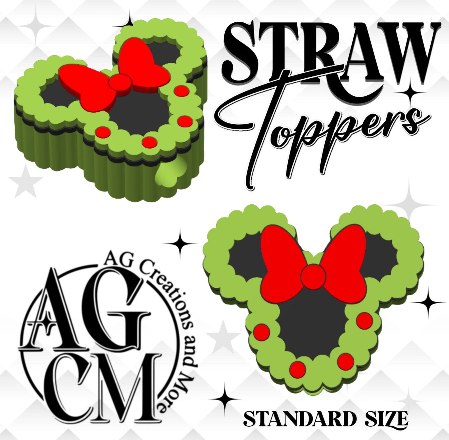 Mini Wreath Straw Toppers