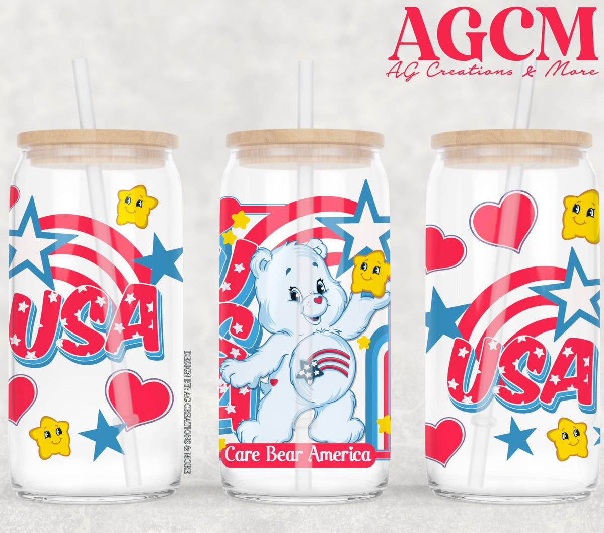 16oz bear America Glass Digital