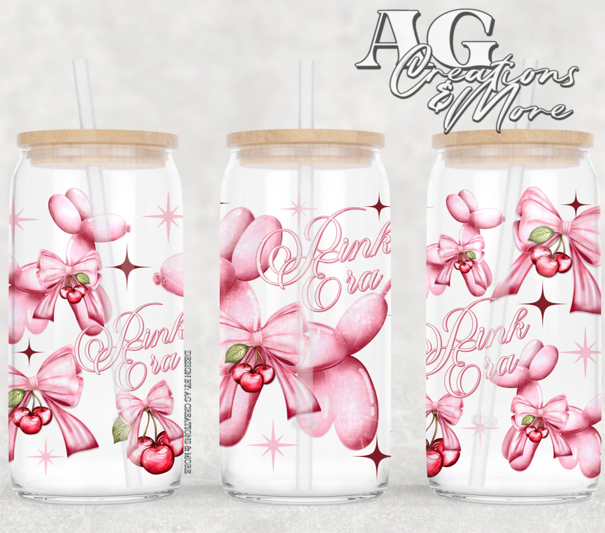 Pink Era 16oz Glass Digital