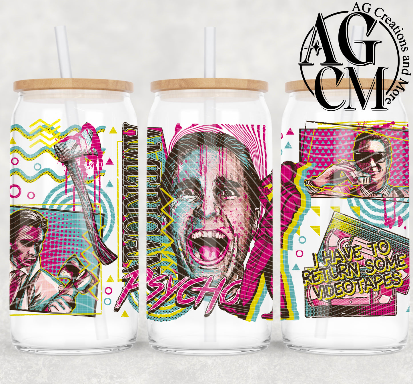 American Psycho 16oz libby wrap PNG