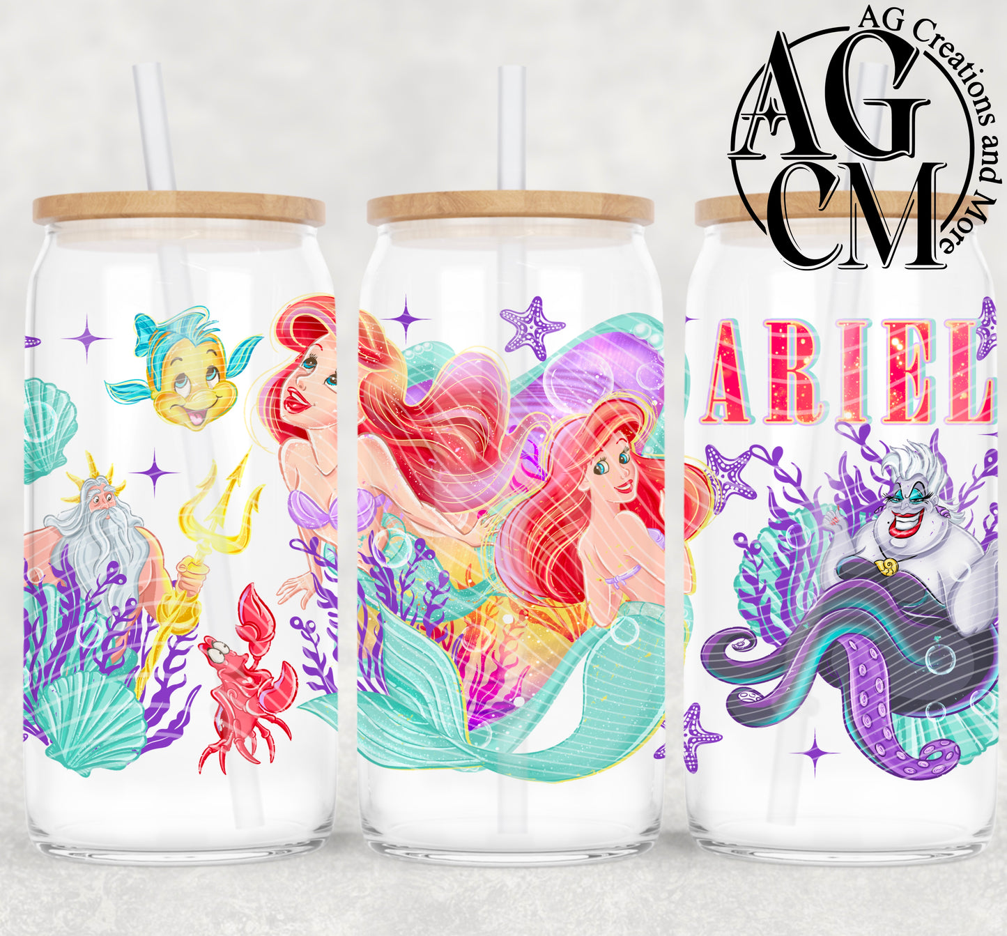 Mermaid 16oz libby wrap PNG