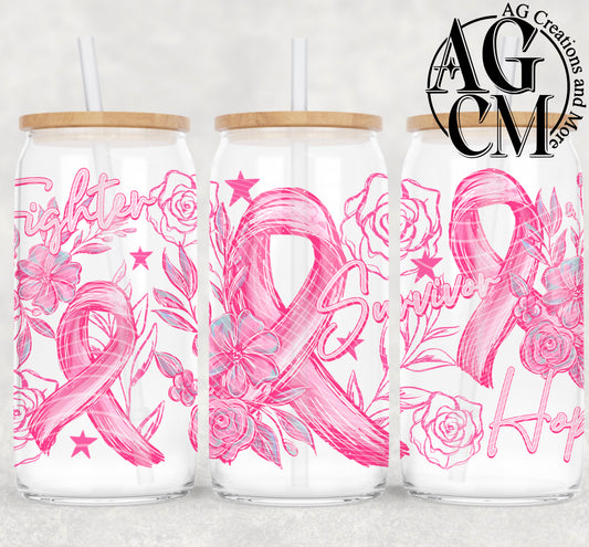 Breast Cancer  16oz libby wrap PNG