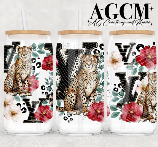 Cheetah Boujee 16oz Libby wrap PNG