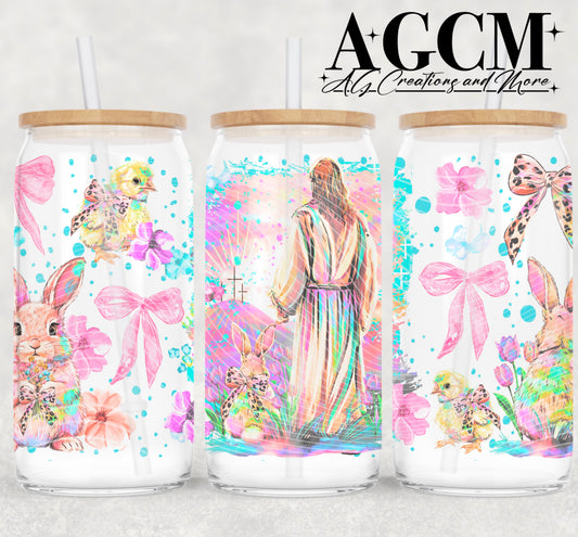 Jesus and Bunny  16oz libby wrap PNG
