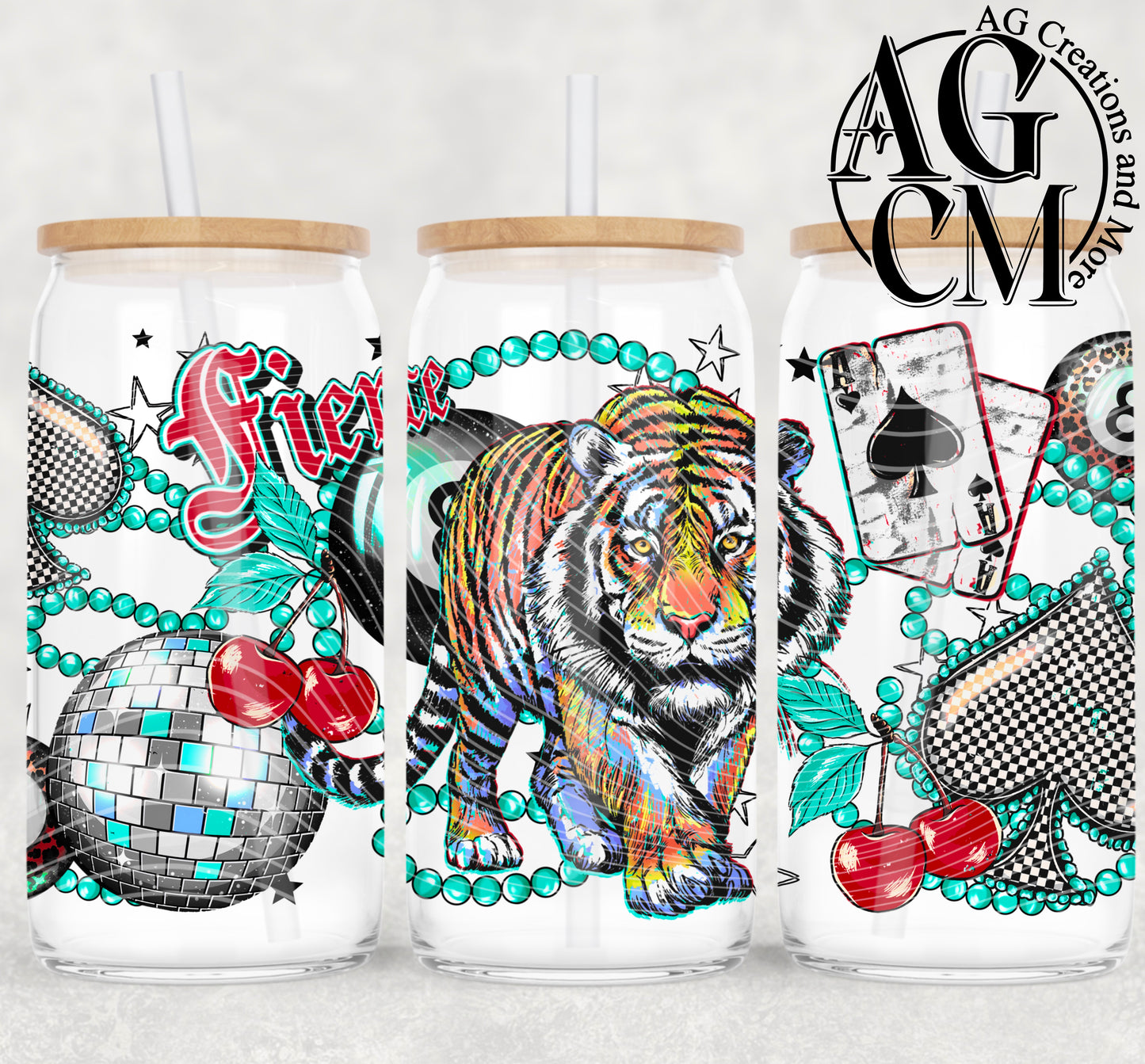 Fierce Tiger 16oz libby wrap PNG