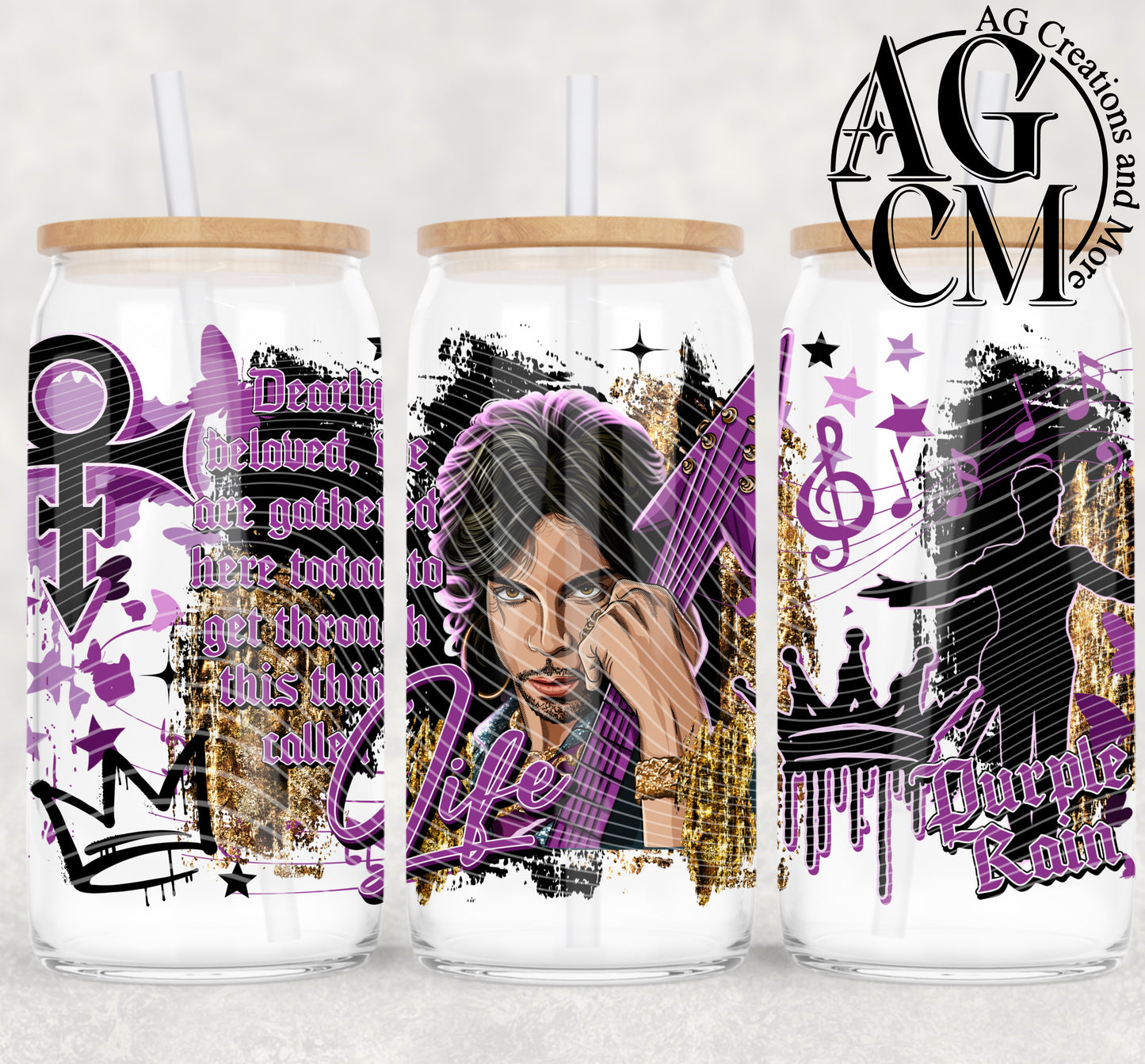 Dearly Beloved 16oz libby wrap PNG