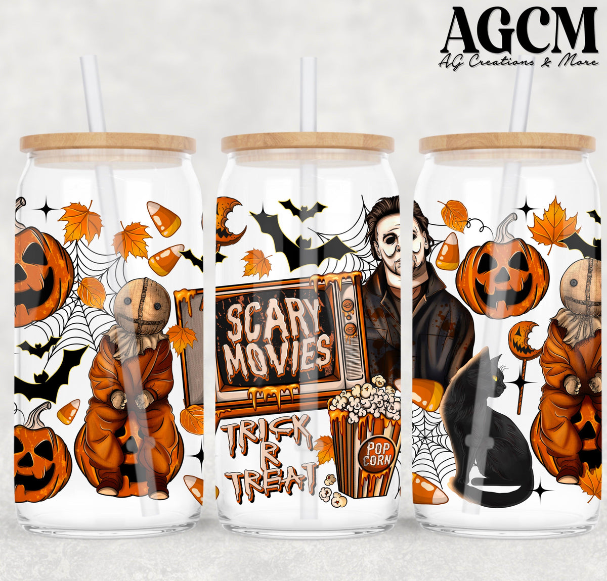 Spooky Movie Michael 16oz libby wrap