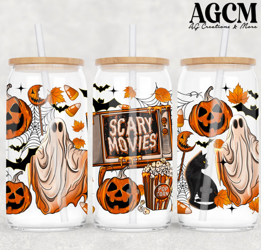 Spooky movie ghost 16oz libby wrap