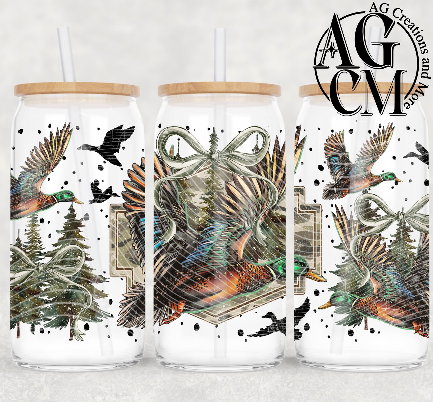 Mallard Green  Bow 16oz libby wrap PNG