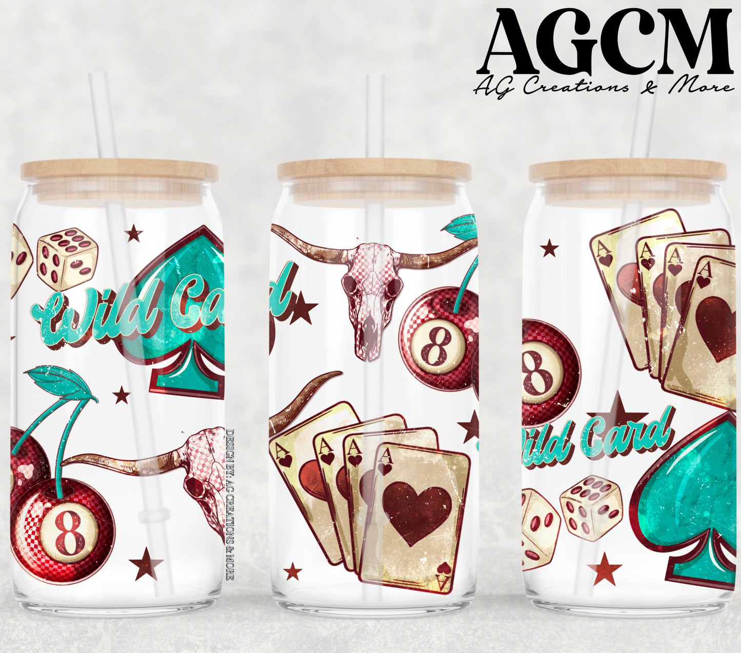 Wild Card 16oz Glass Digital