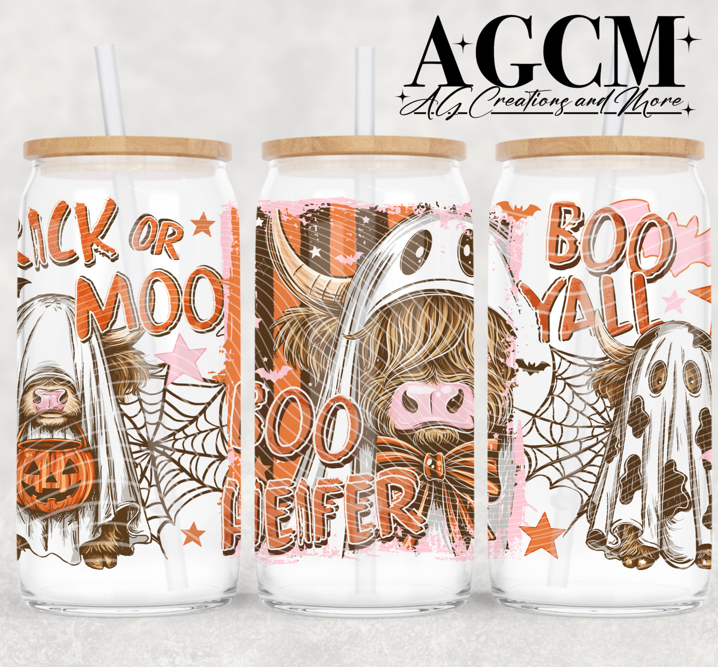 Boo Heifer 16oz Libby wrap PNG