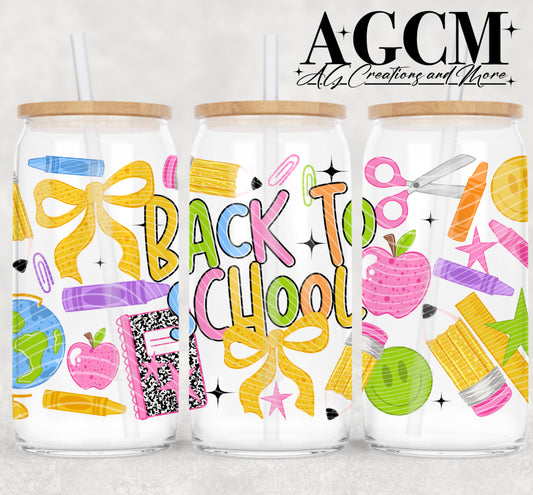 Back to School 16oz Libby wrap PNG
