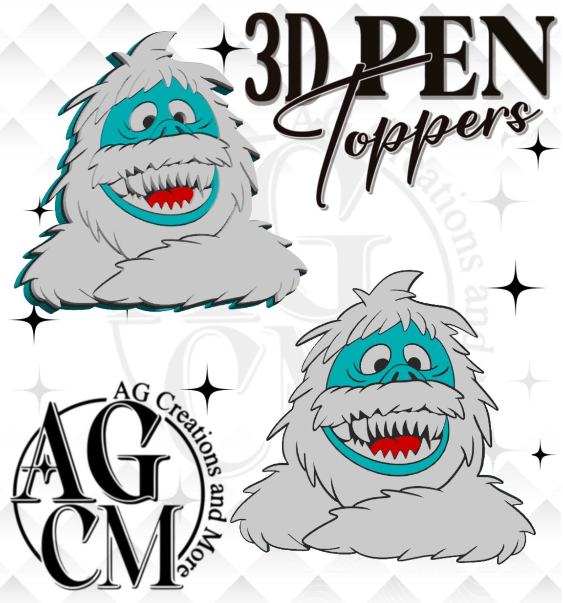 Snow Monster 3D Pen Toppers (wholesale)