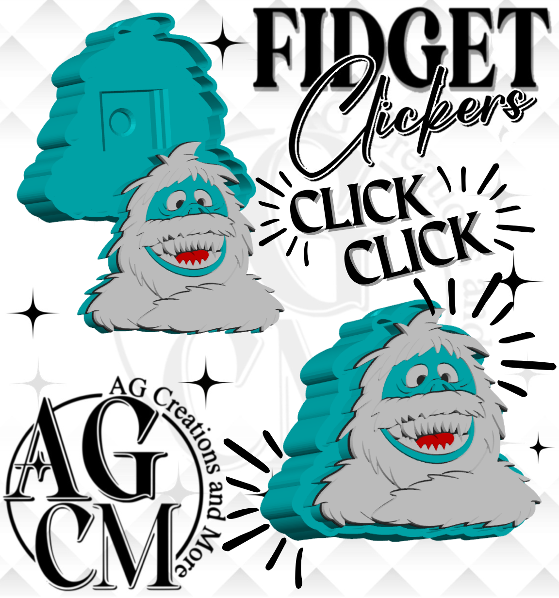 Snow Monster 3D Fidget Clickers (wholesale)