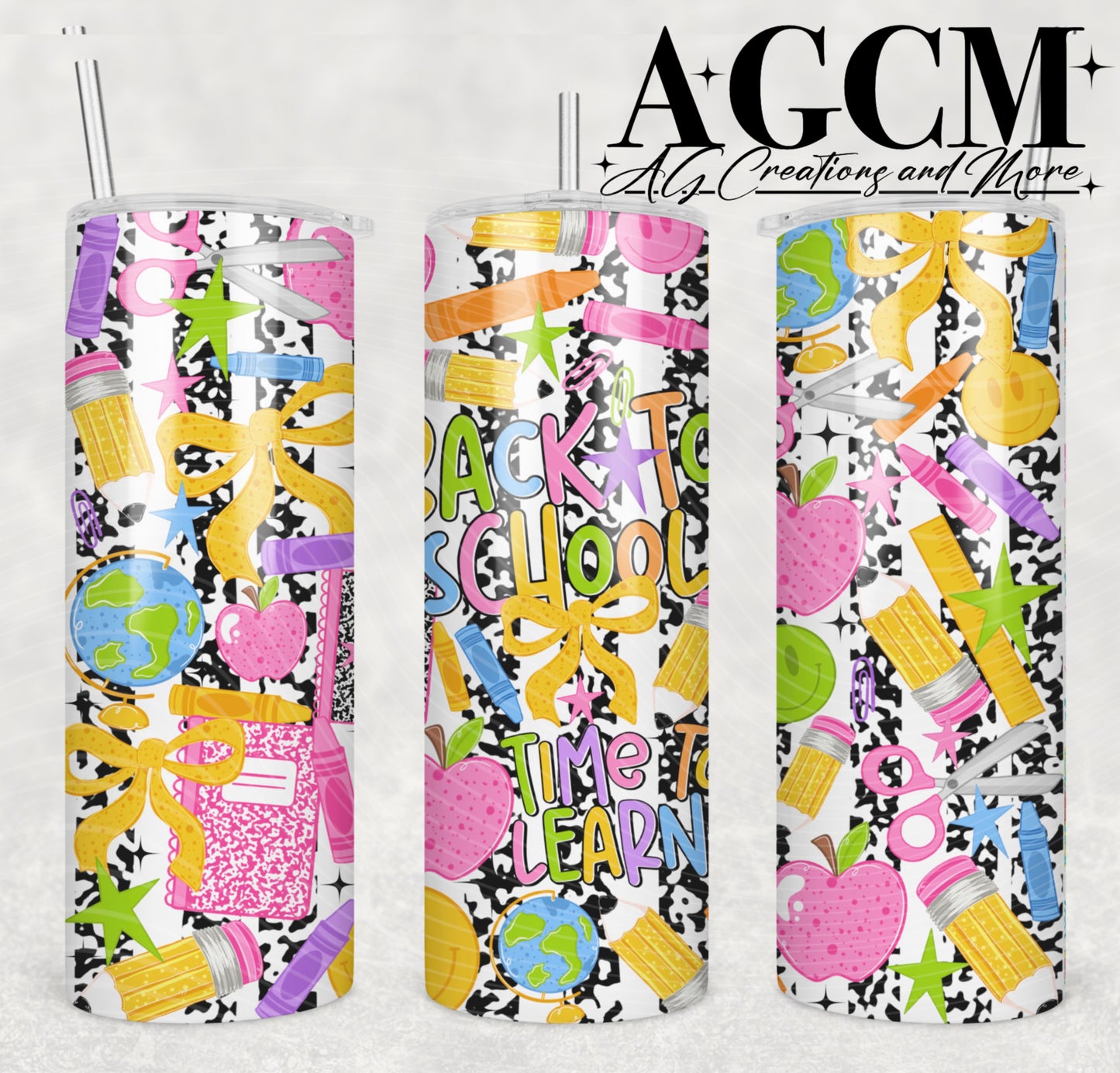 Back to School 20oz Tumbler Design | Instant PNG Digital File