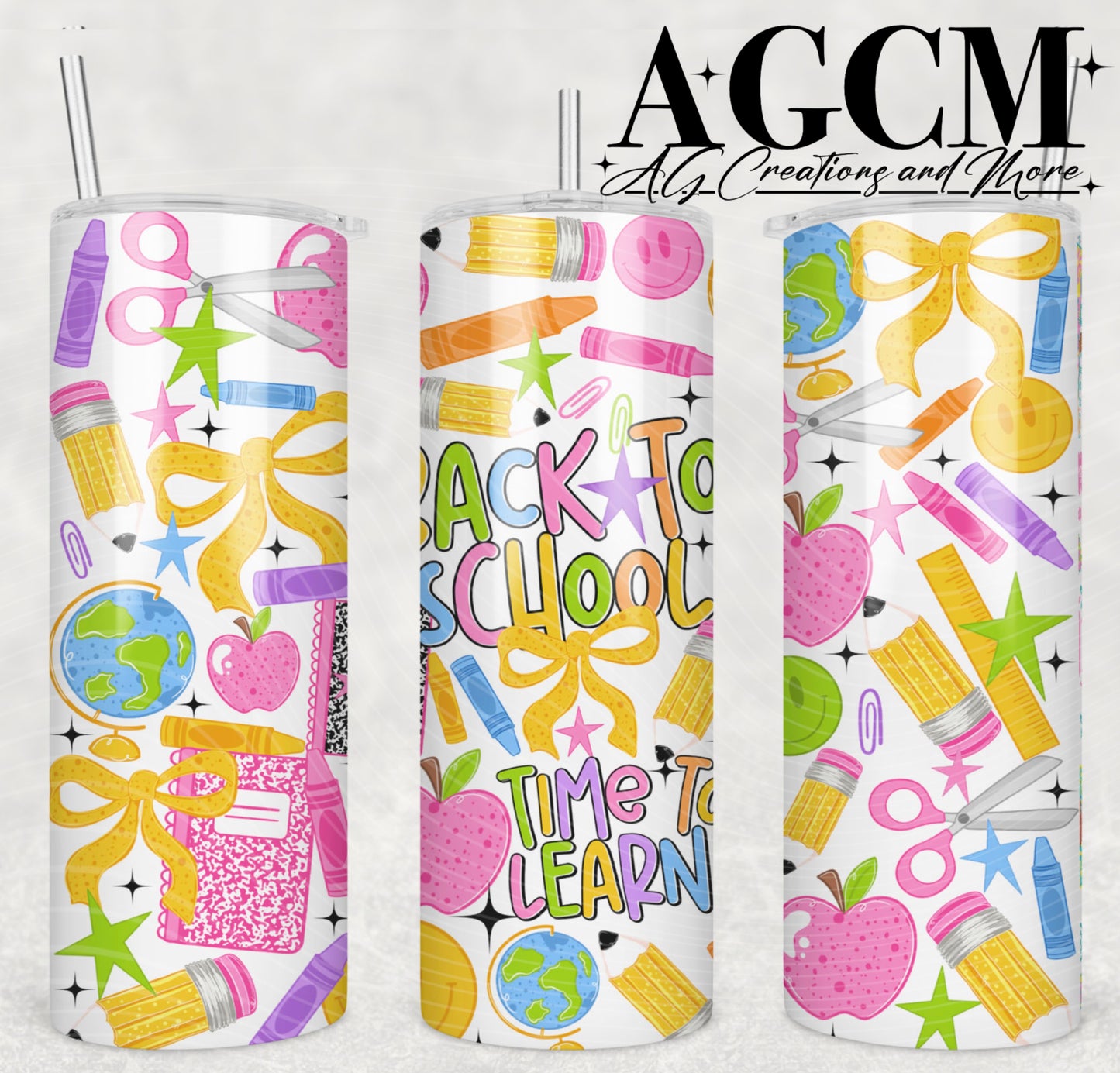Back to School 20oz Tumbler Design | Instant PNG Digital File