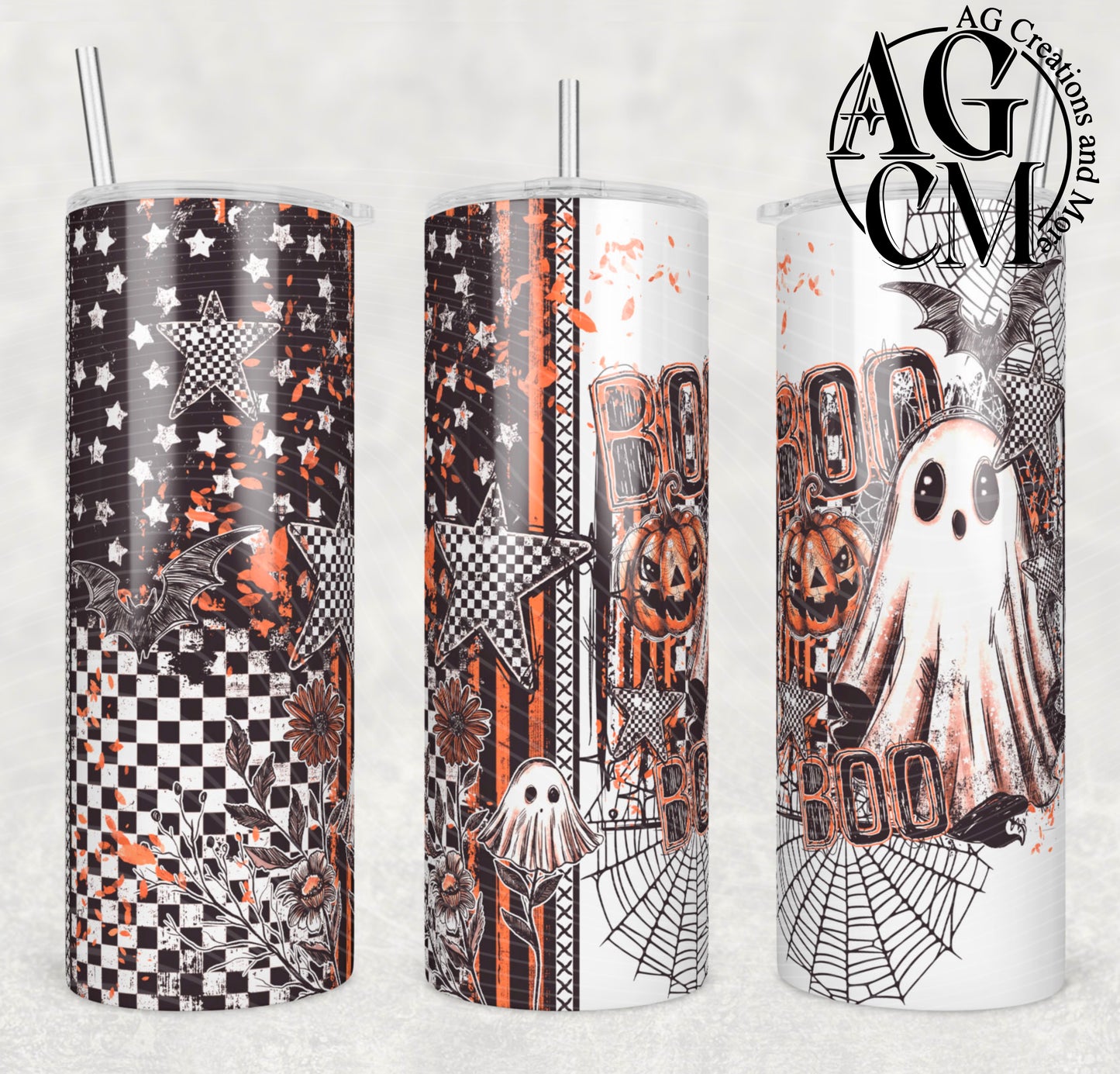 Boo Floral 20oz Tumbler Digital Download PNG