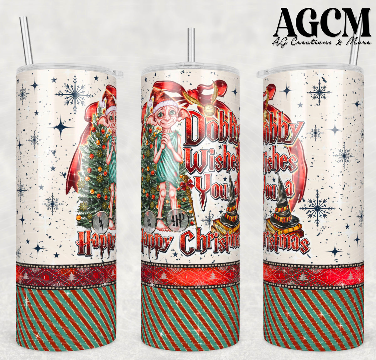 Happy Christmas Dobby 20oz Tumbler Digital Download PNG