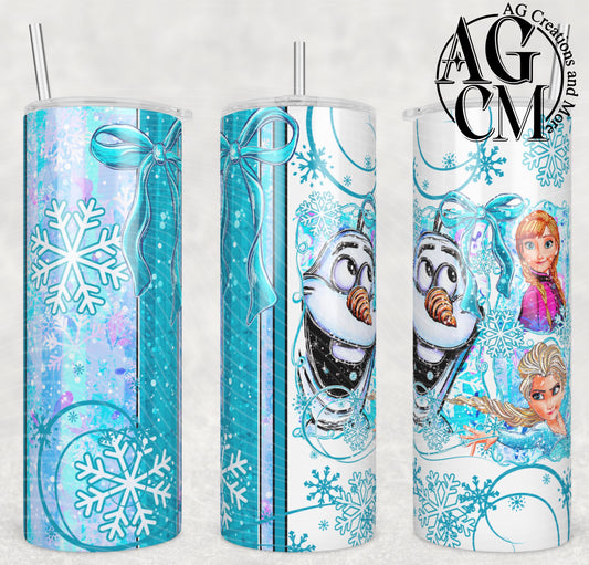 Snowman & Sisters 20 0z Tumbler Digital Download PNG
