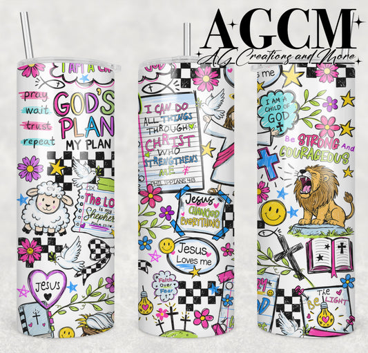 God's Plan 20oz Tumbler Design | Instant PNG Digital File