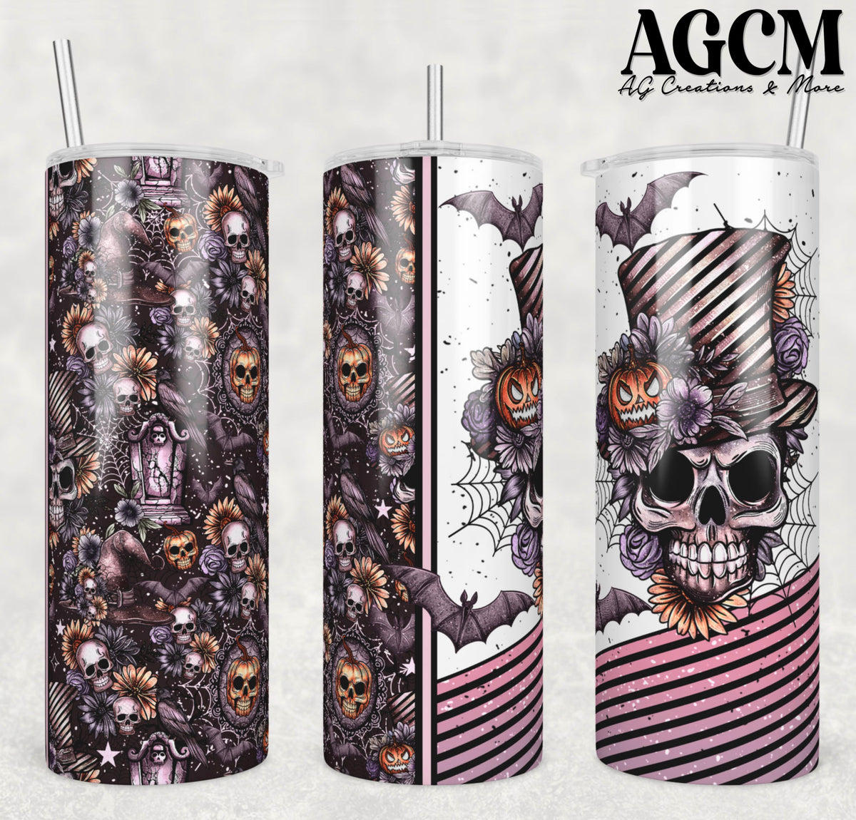 Top Hat Skull Tumbler Digital Download PNG