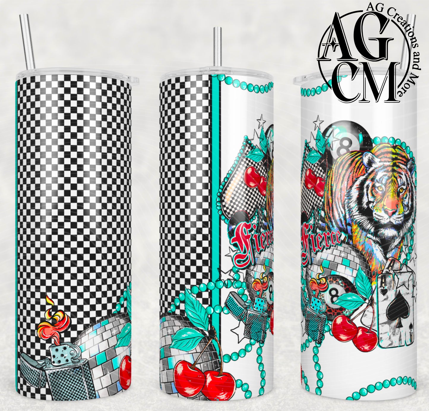 Fierce Tiger 20oz Tumbler Digital Download PNG