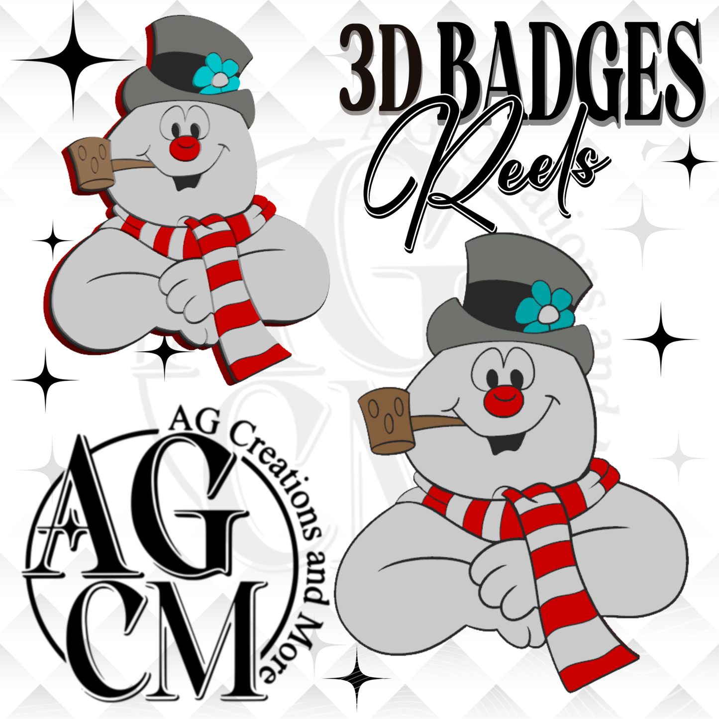 Snowman 3D Badges/ Reels (wholesale)