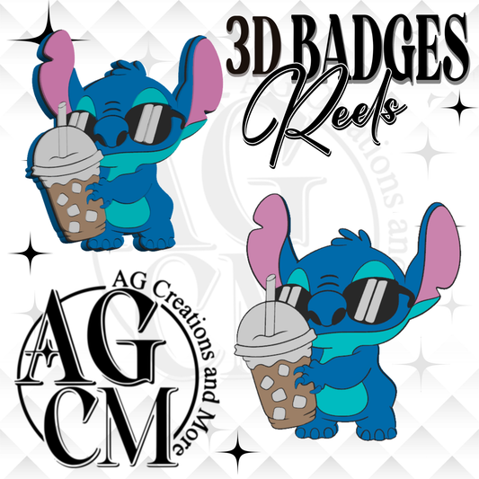 Blue Guy Coffee 3D Badges/ Reels 3MF File