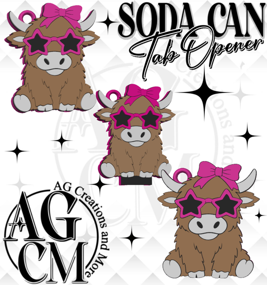 Highland cow star shades Tab Opener (wholesale singles)