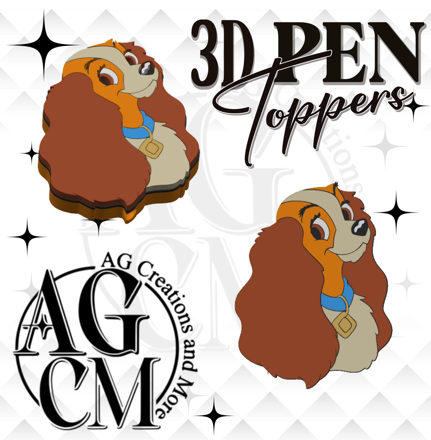 Lady 3D Pen Toppers (wholesale)