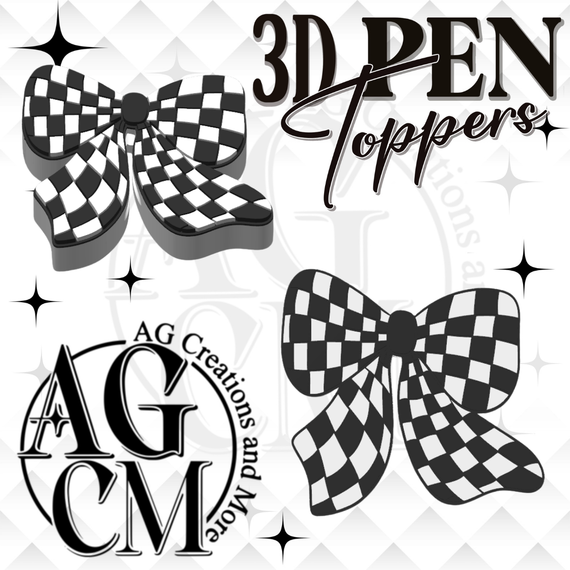 Checker Bow Badge 3DMF File