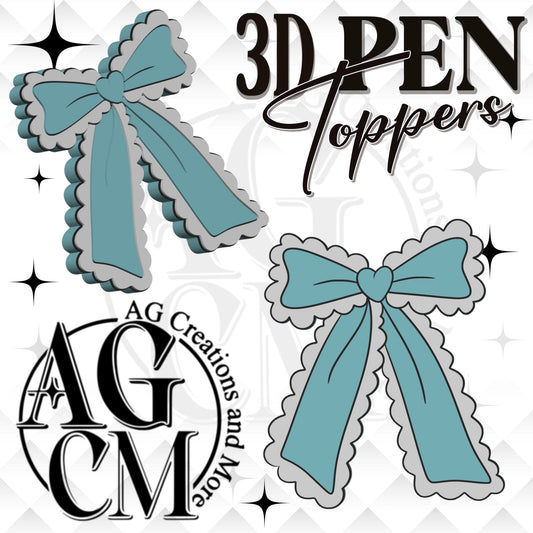 Ruffle Bow 3D Pen Toppers (wholesale)