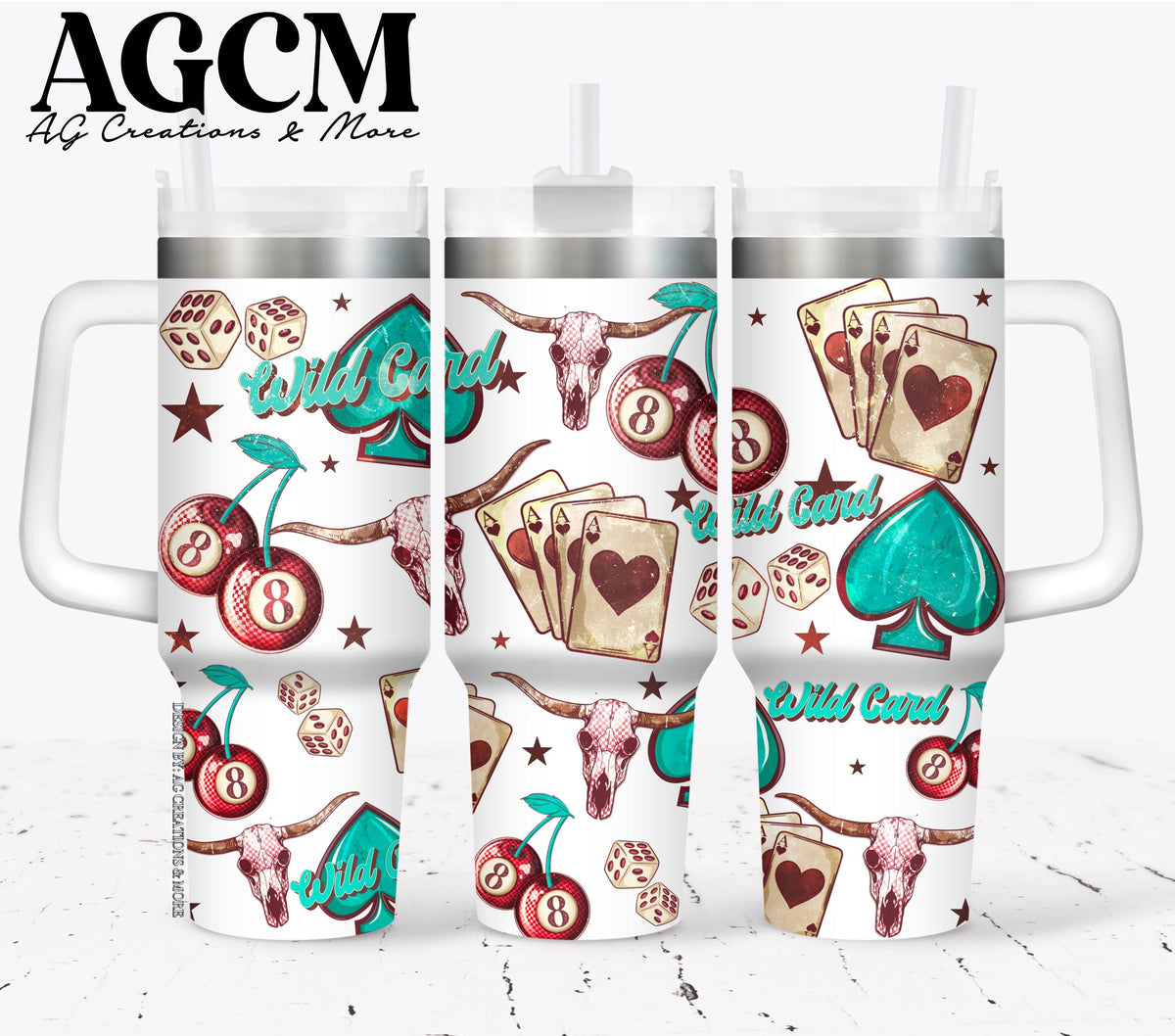 Wild card 40oz Tumbler Digital Png